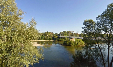 Loire River - longest, sky, trees, france, blue, water, bridge