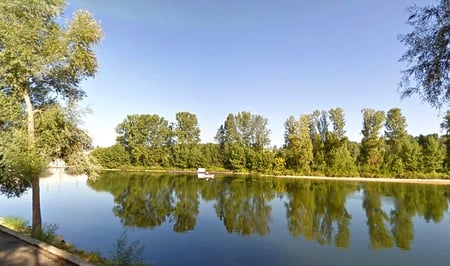 Loire River - longest, sky, trees, france, blue, water