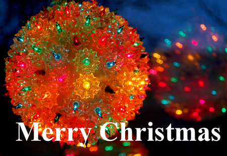 Merry Christmas - holidays, merry christmas, december, 25th, reflection, ball, christmas, lighted