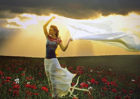 Girl in fields