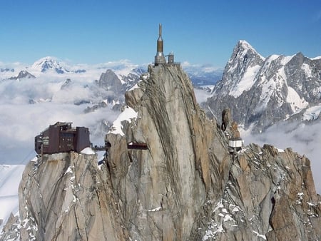 Installations on Mountains - picture, mountains, installations, cool