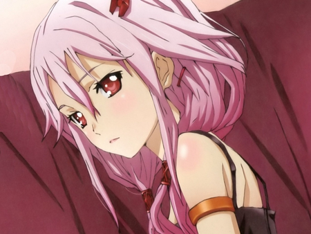 Yuzuriha Inori - pink hair, anime, guilty crown, inori