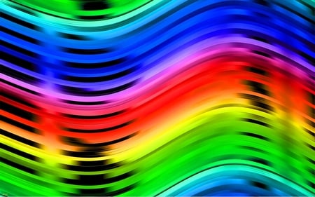 Metalic Rainbow wave - widescreen, abstract, colorful, metal, rainbow, 2560x1600