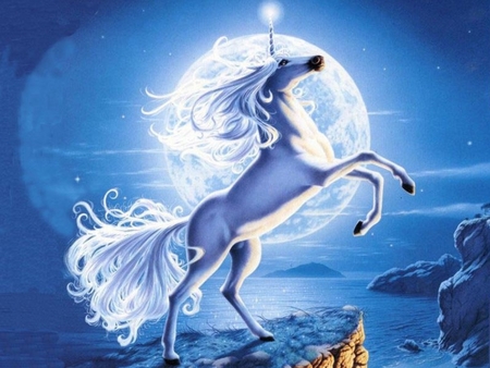 Unicorn and the moon