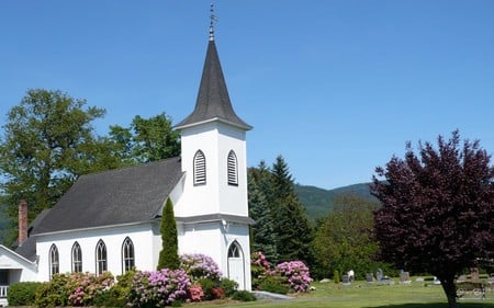 Bethany Chapel - graveyard, church, chapel, widescreen, washington