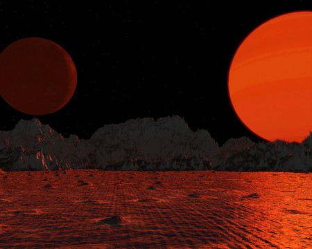 Red Giant - star, giant, ocean, sun