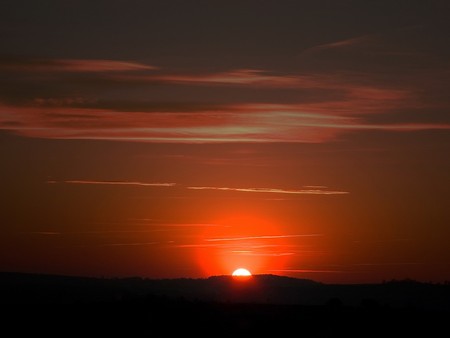 sunset - clouds, sunset, red, sky