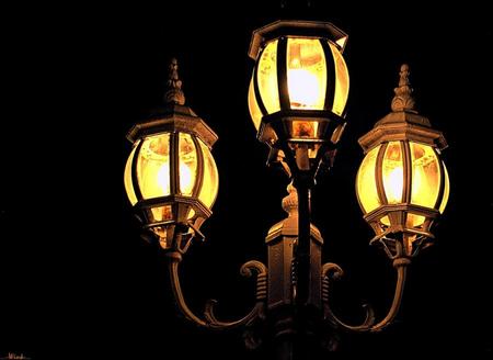 Lit Lanterns - abstract, lighted, photography, lanterns, night