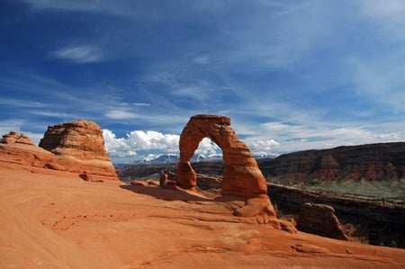 Wishbone Shaped Arch - rock, arch, canyon, sky