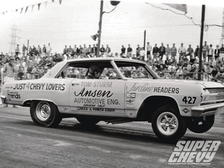 Super Chevy Drag Racing Greats - 409, bowtie, drag race, gm