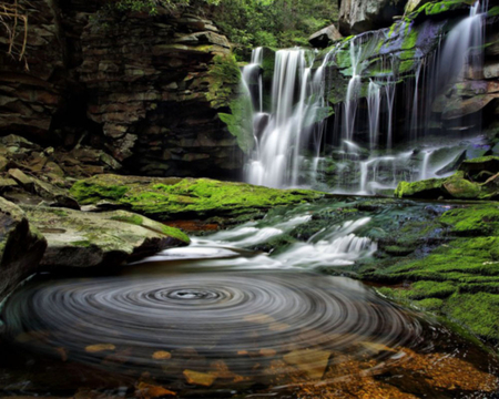 circular heart taking waterfall - best, nature, waterfall, watery