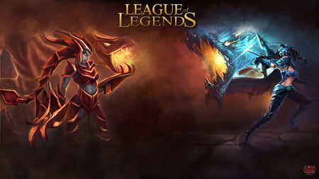 Shyvana vs Vayne - shyvana vs vayne, league of legends, vayne, vs, shyvana, lol