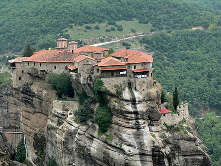 Rock and Monastery - nowhere, of, monastery, rock, middle