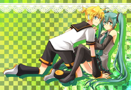 LenXMiku - vocaloid, miku, couple, len