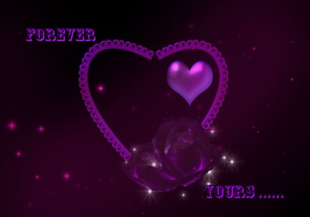 I am forever yours <3 - love, hearts, forever, her, roses, sparkles, couples, him