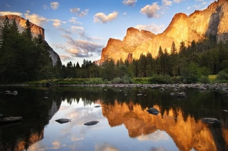 Double Image - sky, lake, mountains, water