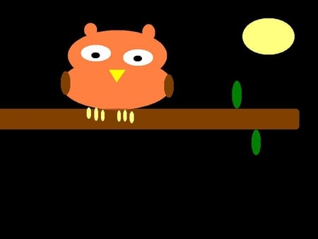 It's A Hoot! - owl, moon, branch, night