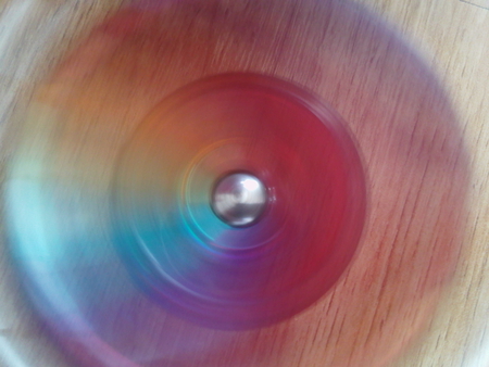 Redish Spinning Top - spinning top, circle, rainbow, red