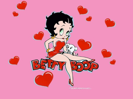 Betty Boop - boop, girly pink, red, betty, hearts