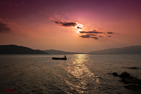 Greece - nature, purple, sunset, greece, sea