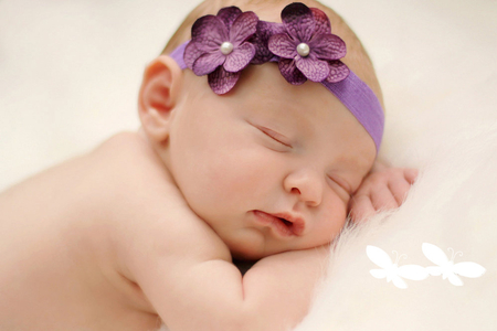 Baby - beauty, nice, photography, purple, baby, cool, pretty, cute, girl, child, lovely, sleep, beautiful, sweet, flowers, colors, small, flower