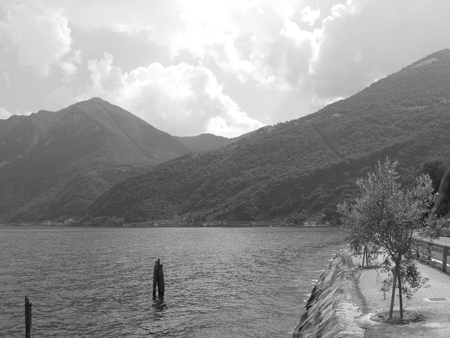 Lake view over mountains - sky, lake, mountains, nature