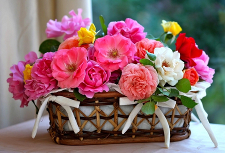 A basket of flower for a sweet friend [Lisa Mandy AVABOO] - flowers, lovely, basket of flowers, blooms, nature, colorful