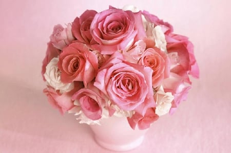 Bouquet of pink roses - blossoms, delicate, soft, beautiful, flowers, bouquet, buds, pretty flowers, nice, lovely, blooms, nature, bud, colorful