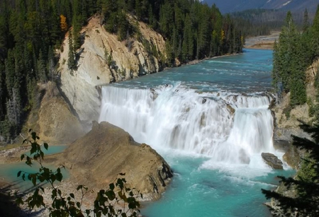 Canadian Rockies, Wapta Falls - water, falls, mountain, trees