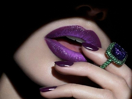 Purple Lips - lips, picture, purple, beautiful