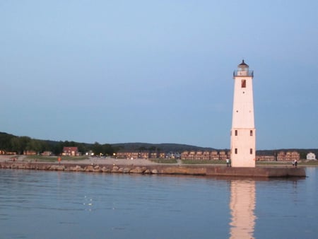 frankfort - frankfort, lake, harbor, lighthouse