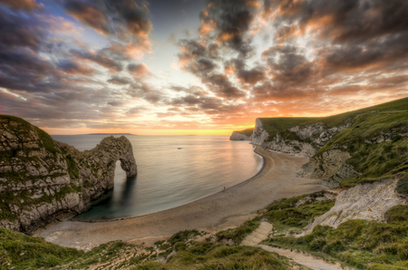 Beautiful sky - water, landscape, beautiful, hdr, shore, sky, background, clouds, picture, image, sea, nature