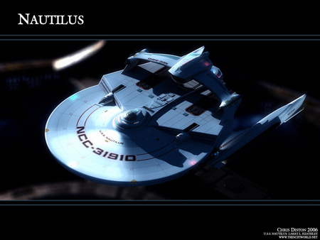 star trek: uss nautilus - starship, reds, whites, lights