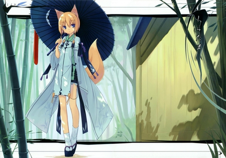 Kitsune girl - anime, fox, kitsune, girl