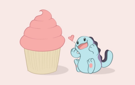 Dino's Cupcake - random, cupcake, cute, dino