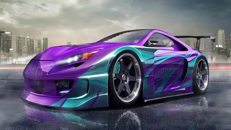 Modern car - car, purple, nice, ride, vehicle, others