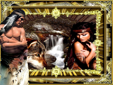 INDIAN - people, 2012, frame, wolf, indian, color