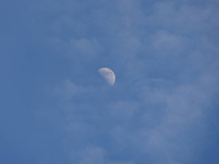 Earth's Satellite - moon, clouds, satellite, sky