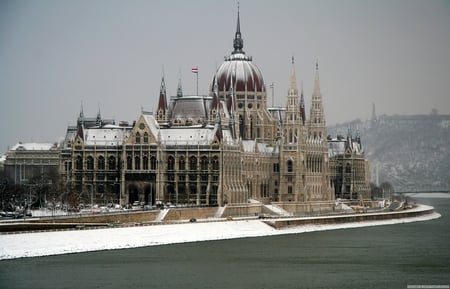 Government building in Bulgaria - winter, cathedral, bulgaria, river