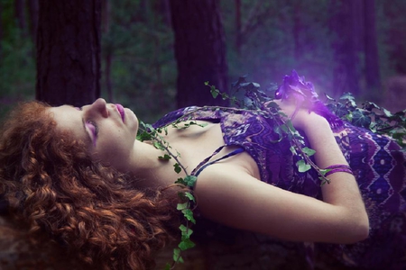 Left behind - nice, beauty, purple, abstract, girl, photography, photo, fantasy