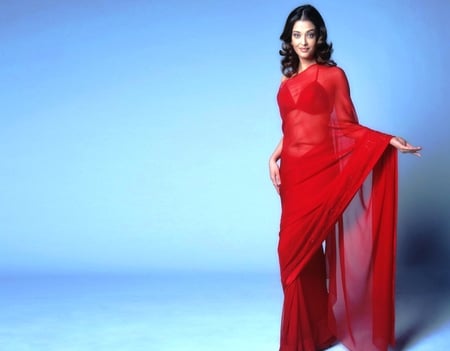 Aishwarya Rai In Red Saree - bollywood, gorgeous, beautiful, hot, sexy