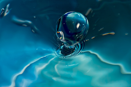 Blue drop - abstract, drop, water, blue, photography