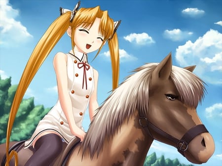 Miyu Kuonji - kuroshitsuji, horse, anime girl, they are my noble masters, miyu kuonji