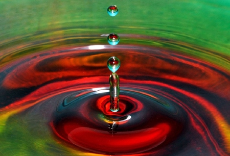 Colorful Splash - water, drop, color, splash