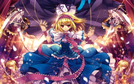 Alice Margatroid - princess, delicate, margatroid, blond, puppet, puppeteer, gothic, alice, beautiful, anime, flower, dress