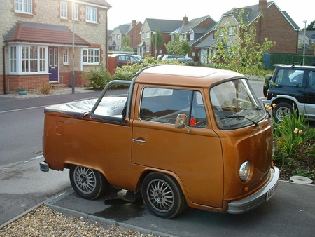 Short Bus Truck - truck, car, vintage, shortened, short, classic, bus, custom, volkswagen, antique