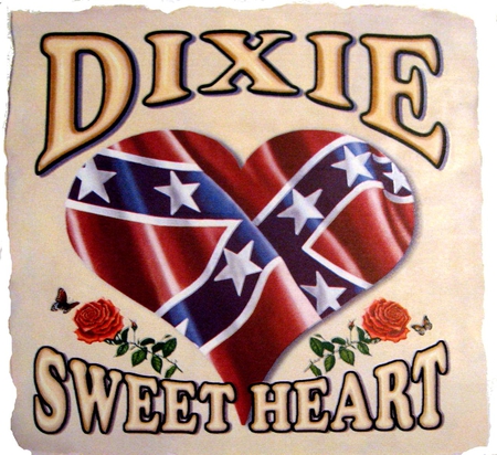 SWEEYHEART FLAG - dixie, sweet, flag, heart