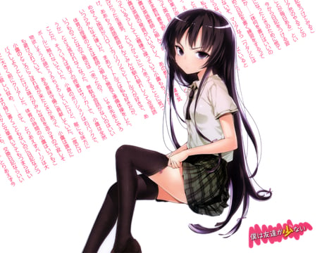 Mikazuki Yozora - yozora, boku ha tomodachi ga sukunai, long hair, black hair, cute