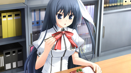 cute girl - girl, eating, cute, animne