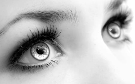 CRYSTAL EYES - black and white, girl, eyes